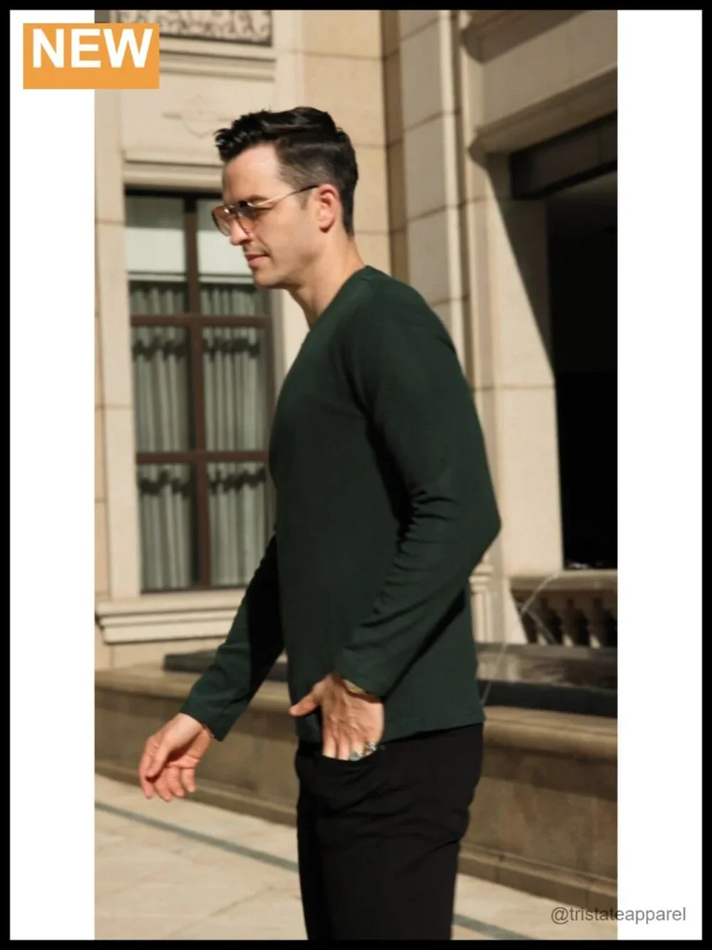 Men's Long Sleeve Thermal Shirt Slim Fit Crewneck Knitted Pullover